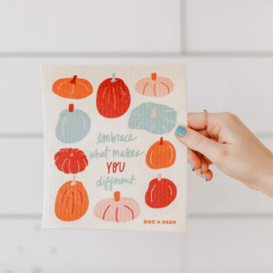 embrace what makes you different pumpkin swedish dishcloth